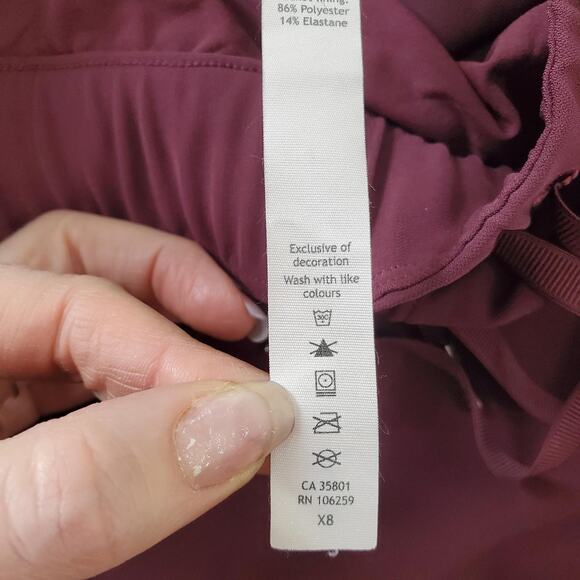 Lululemon Pants Womens 10 On the Fly Jogger Burgundy Drawstring Athleisure - Picture 3 of 10